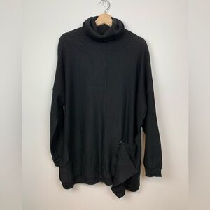 Crea Concept Sweater Asymmetrical Black Size 40 Wool Blend Turtleneck Oversized